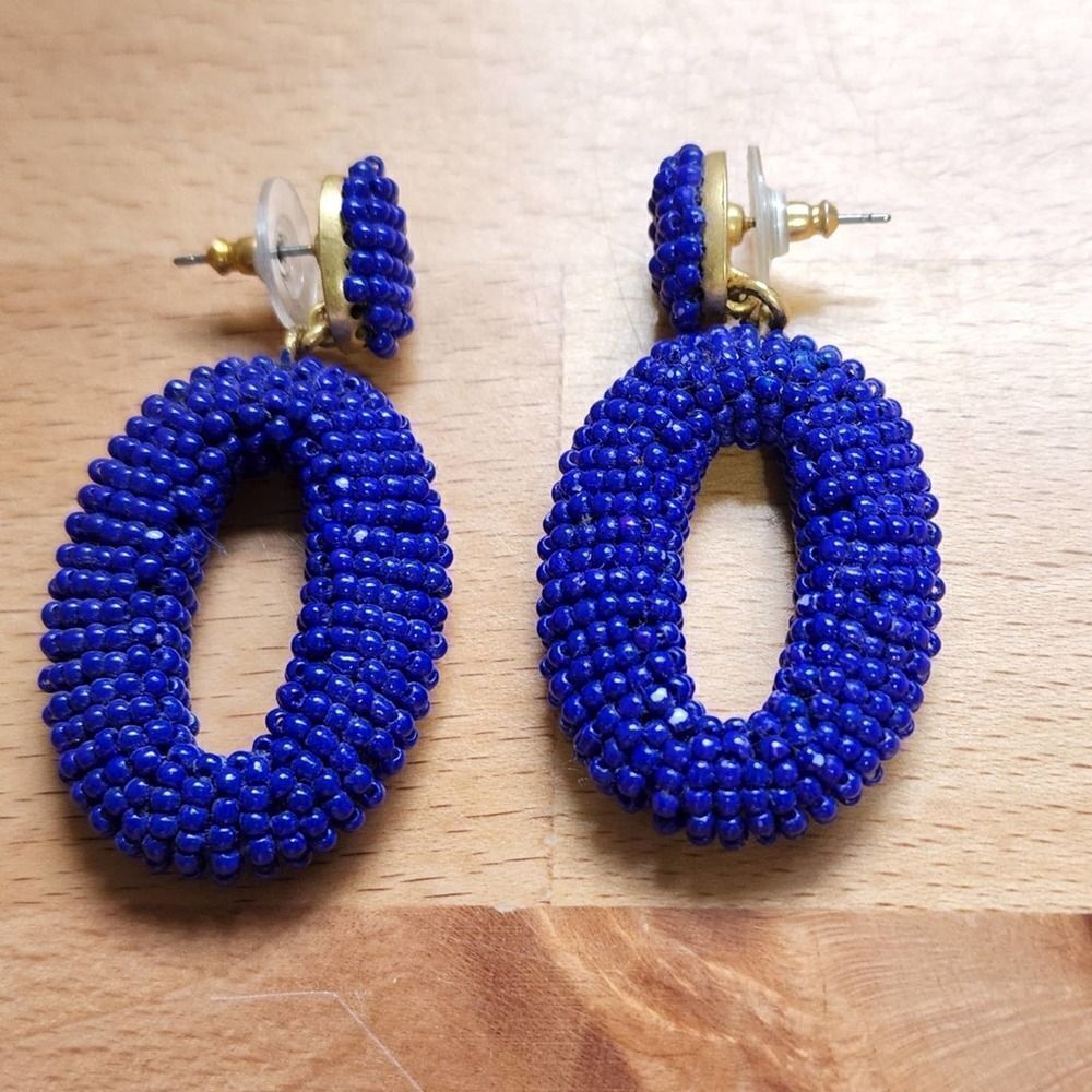 J.Crew blue beaded earrings